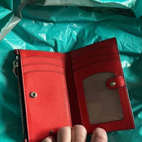 Kate Spade  Medium Red and Black Plaid Wallet - Picture 2 of 3